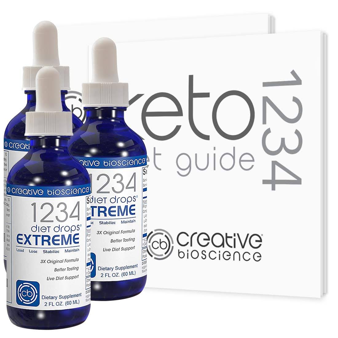 Creative Bioscience 1234 Diet Drops Extreme, 3-Bottle Supply