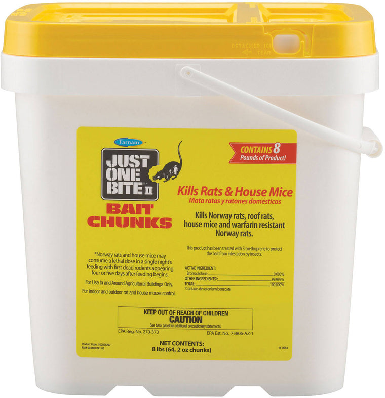 Farnam Just One Bite II Rodent Bait Chunks, 64 Count, 2 oz Each