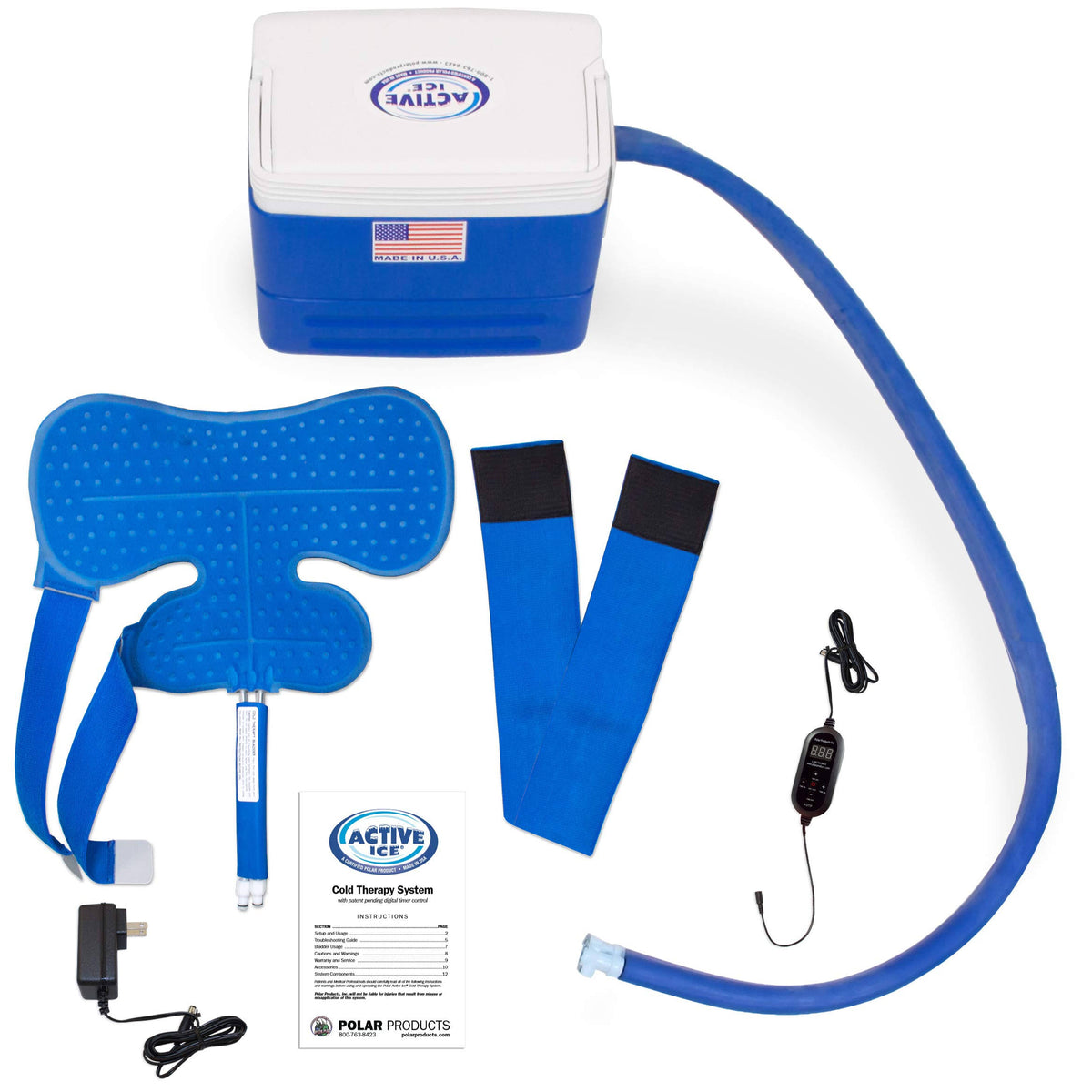 Polar Products Active Ice 3.0 Shoulder Cold Therapy System with Digital Timer, Shoulder Bladder and 9 Quart Cooler
