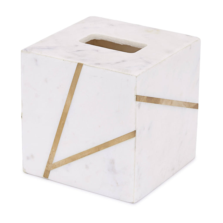 Kassatex Marble Tissue Holder with Brass Accessories