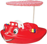 SwimWays Molded Plastic Baby Tug Boat Float with Canopy and Interactive Toys