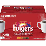 Folgers Classic Roast Coffee K-Cups, 100 Count