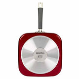 Epicurious 12-Inch Square Griddle in Red