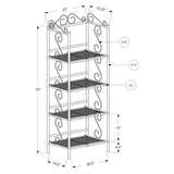 70-Inch Monarch Etagere Bookcase with Copper Metal Frame