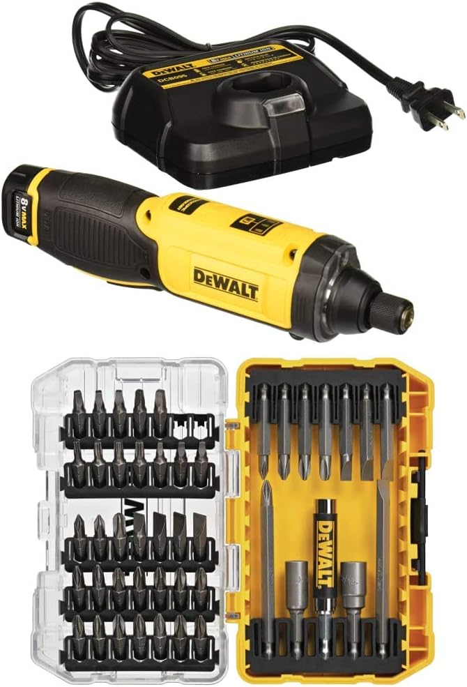 DEWALT DCF682N1 8V MAX Gyroscopic Cordless Screwdriver Kit with 1 Battery, Electric, Black