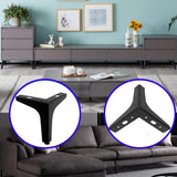 Set of 4 4-Inch Black Metal Furniture Legs, Modern Replacement Feet for Cabinets, Dressers, Tables, Sofas, Nightstands, Chairs, Couches, and Ottomans