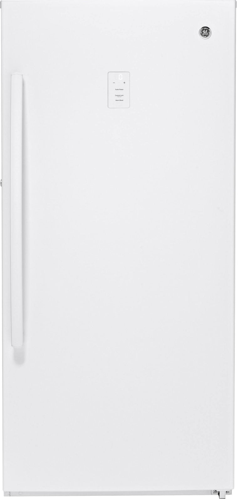 GE FUF14SMRWW Frost-Free Upright Freezer with 14.1 Cu. Ft. of Storage