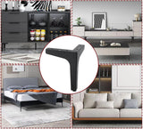 Set of 4 4-Inch Black Metal Furniture Legs, Modern Replacement Feet for Cabinets, Dressers, Tables, Sofas, Nightstands, Chairs, Couches, and Ottomans