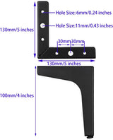 Set of 4 4-Inch Black Metal Furniture Legs, Modern Replacement Feet for Cabinets, Dressers, Tables, Sofas, Nightstands, Chairs, Couches, and Ottomans