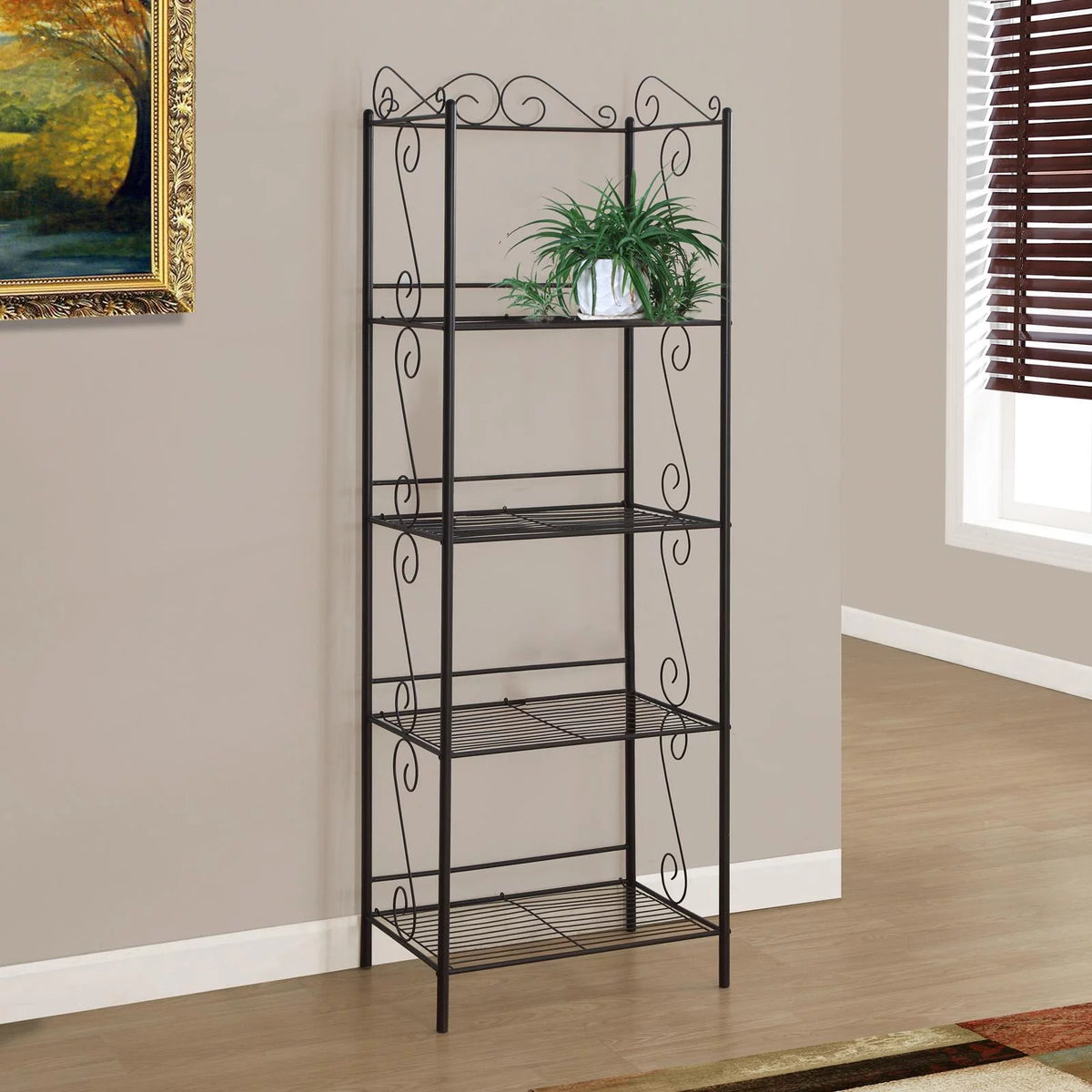 70-Inch Monarch Etagere Bookcase with Copper Metal Frame
