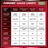 Husky G3602T-US Freestanding Garage Cabinet, Ready-to-Assemble 24-Gauge Steel, Black, 36 in. W x 72 in. H x 18 in. D